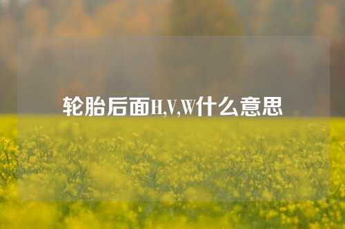 轮胎后面H,V,W什么意思