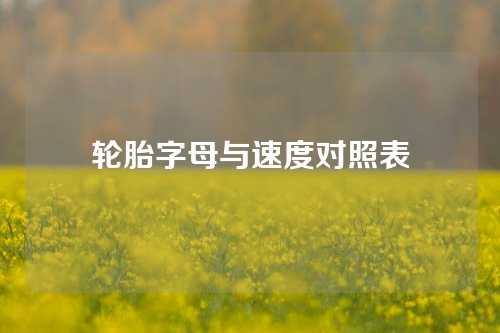 轮胎字母与速度对照表